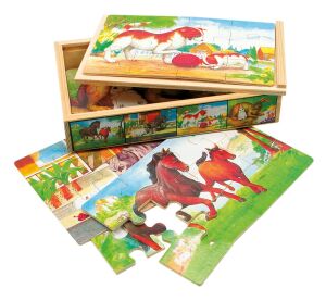 Bino Wooden puzzle in a box animals
