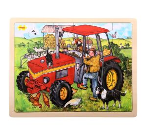 Bigjigs Toys Wooden tractor puzzle 24 pieces