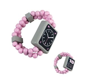 Detoa Wooden double-sided watch pink
