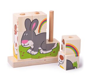 Bigjigs Baby Stacking Animal Cubes