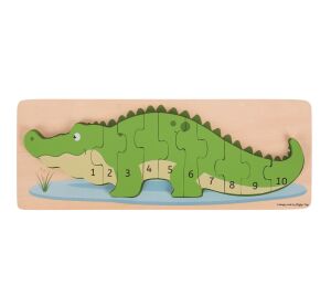 Bigjigs Toys Insert puzzle crocodile with numbers
