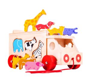 Bigjigs Toys Wooden car with animals