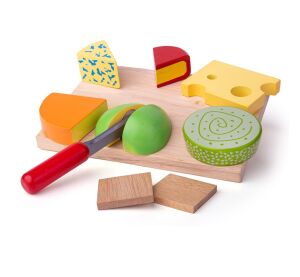 Bigjigs Toys Wooden Food Cheese Set on Board