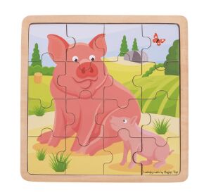 Bigjigs Toys puzzle - Piglet with piglet