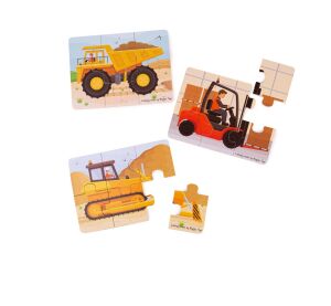 Bigjigs Toys Puzzle 3in1 Building Machines