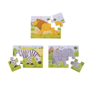 Bigjigs Toys Puzzle 3in1 safari animals