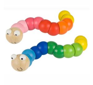 Bigjigs Toys Wooden coloured worm 1 piece