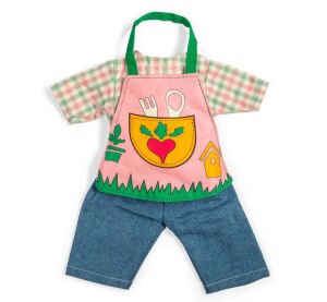 Bigjigs Toys Gardening Trousers with Checkered Shirt for Doll 34 cm
