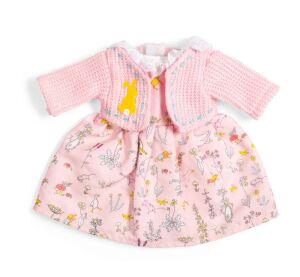 Bigjigs Toys Nature Print Dress and Pink Sweater for Doll 34 cm