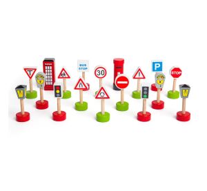 Bigjigs Rail Set of wooden traffic signs