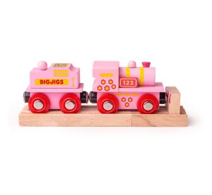 Bigjigs Rail Pink engine with tender
