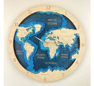 BusyKids Wall clock World map bright