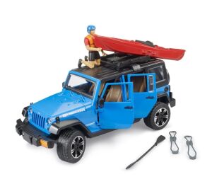 Bruder Jeep Wrangler Rubicon with kayak and figure 1:16