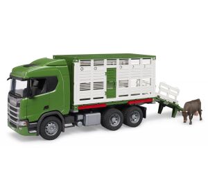 Bruder Scania animal transporter with cow figure