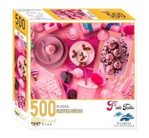 Brain Tree Puzzle Pink Placed 500 pieces