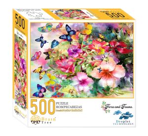 Brain Tree Puzzle Flowers and Butterflies 500 pieces