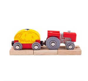 Bigjigs Rail Red tractor with roller