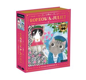 Mudpuppy Puzzle Romeow & Juliet Bookish Cats 100 pieces