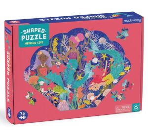 Mudpuppy Bay of Mermaids - puzzle in the shape of a seashell 75 pieces
