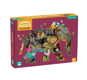 Mudpuppy Puzzle African safari in the shape of an elephant 300 pieces