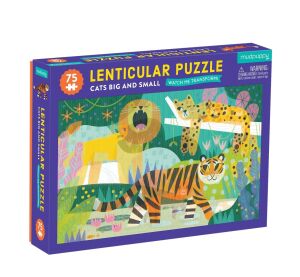 Mudpuppy Puzzle Lenticular Cats Small and Large 75 pieces