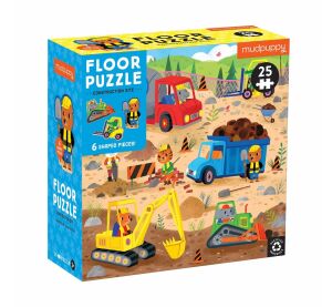 Mudpuppy Floor puzzle cars on construction 25 pieces