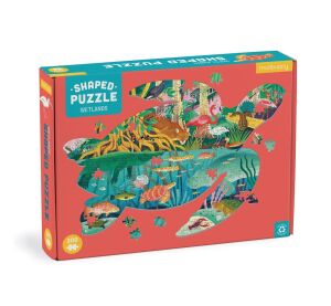 Mudpuppy Puzzle Wetlands in the shape of a turtle 300 pieces