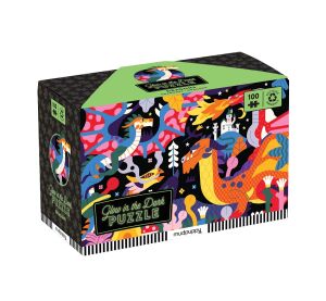 Mudpuppy Puzzle Dragons - glow in the dark 100 pieces
