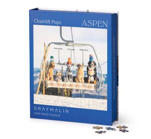 Galison Puzzle Dogs in Aspen Gray Malin 1000 pieces