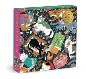 Galison Foil Puzzle Christmas Cats 500 Pieces