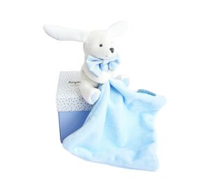 Doudou Gift set blue - rabbit with toadstool 10 cm