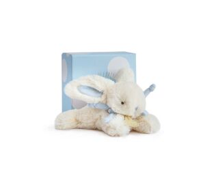 Doudou Gift set - Stuffed rabbit blue 16 cm