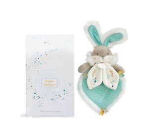 Doudou Gift set - Toy turquoise friend rabbit 24 cm