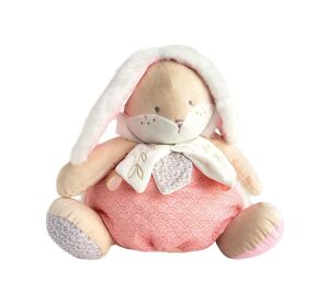 Doudou Pink bunny with space for storing pyjamas 38 cm