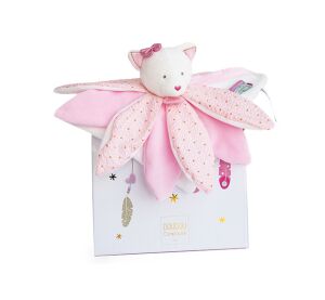 Doudou Gift set - plush toadstool pink cat 26 cm