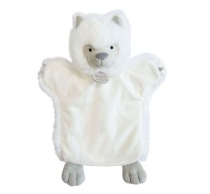 Doudou Plush Puppet White Wolf 25 cm