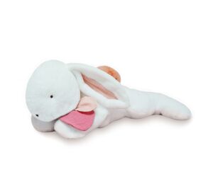 Doudou Plush rabbit with dark pink pompom 80 cm