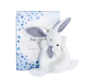 Doudou Gift box blue - mini rabbit 17 cm