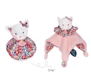 Doudou Toadstool cat pink 3in1