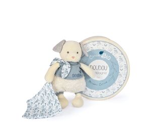 Doudou Gift set - Plush dog with blanket made of organic cotton 22 cm
