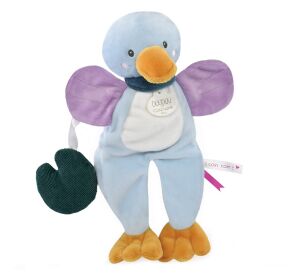 Doudou Gift set - plush toy duck with water lily leaf 27 cm