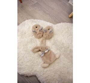 Doudou Gift set beige Plush bunny and booties