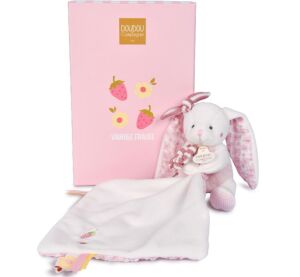 Doudou Gift Set Plush Bunny with Blanket 10 cm Pink