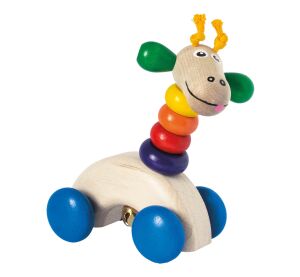 Detoa Wooden giraffe on wheels