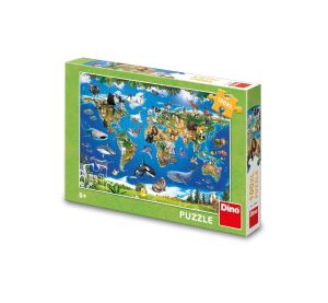 Dino Puzzle Animal map 100 XL pieces