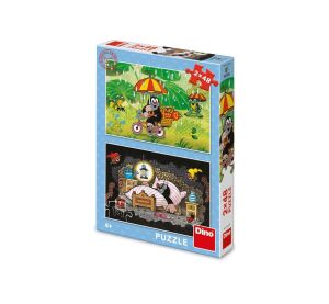 Dino Puzzle Mole's Day 2x48 pieces