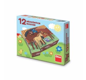 Dino Wooden blocks Pets 12 pcs