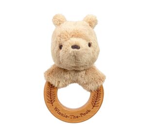 Rainbow Winnie the Pooh wooden/plush rattle