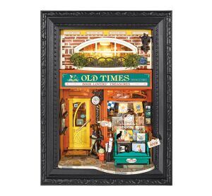 RoboTime Framed 3D Wooden Puzzle Old Times Bookstore