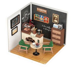 RoboTime 3D wooden jigsaw puzzle Miniature house Cafe inspirations